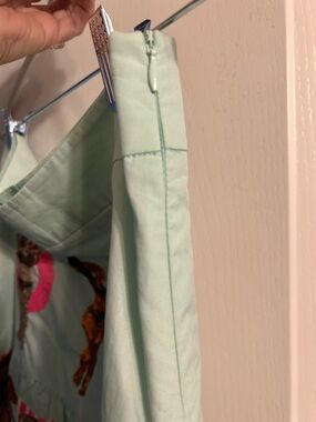 Light Mint Sleeveless QOS Skirt with Embroidered Detail-Swimmers